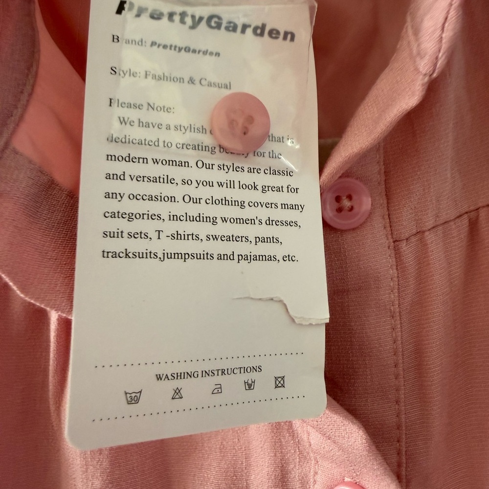 Pink Maxi Dress with Lace Trim - Picture 2 of 9